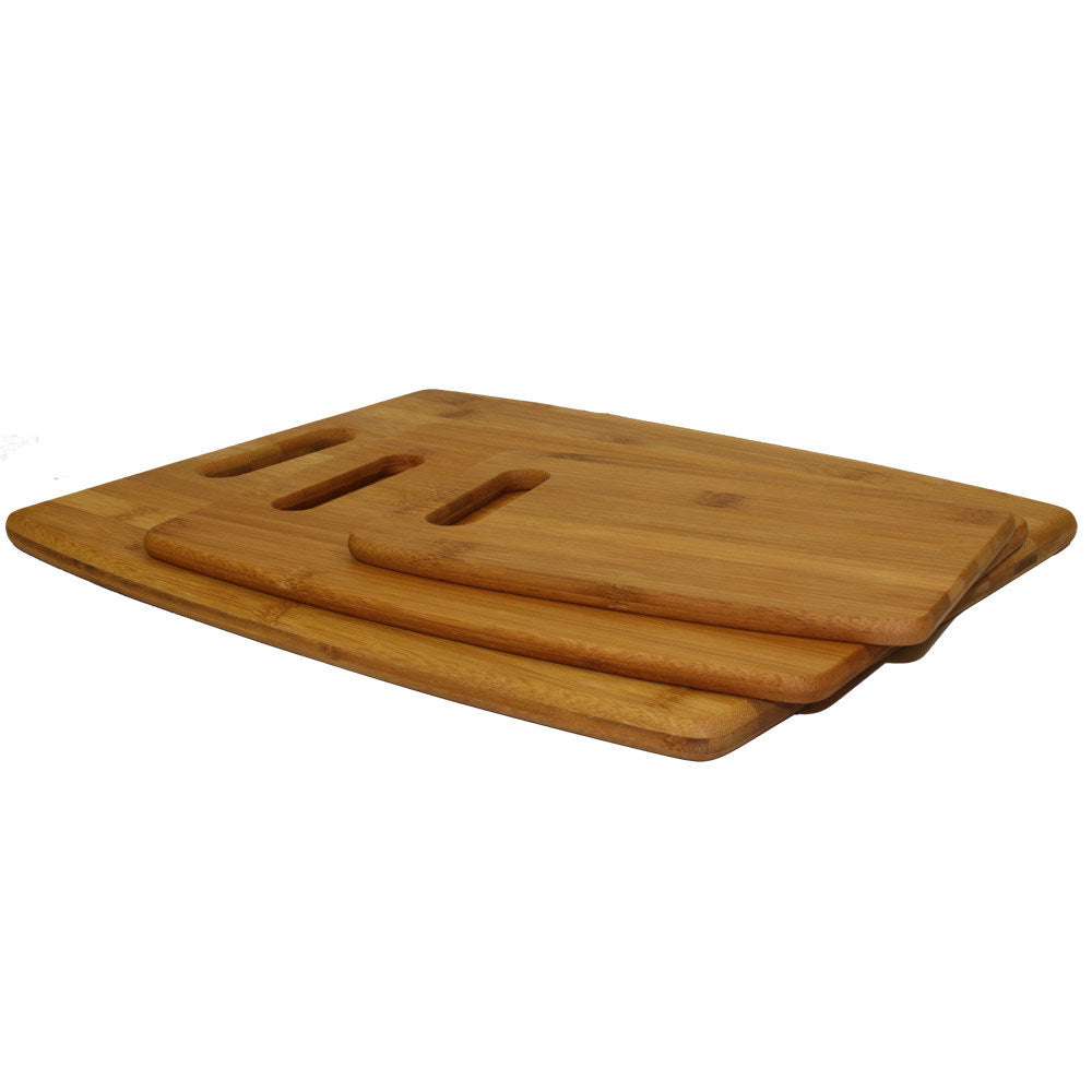 Stylish 3-Piece Bamboo Chopping Board Set