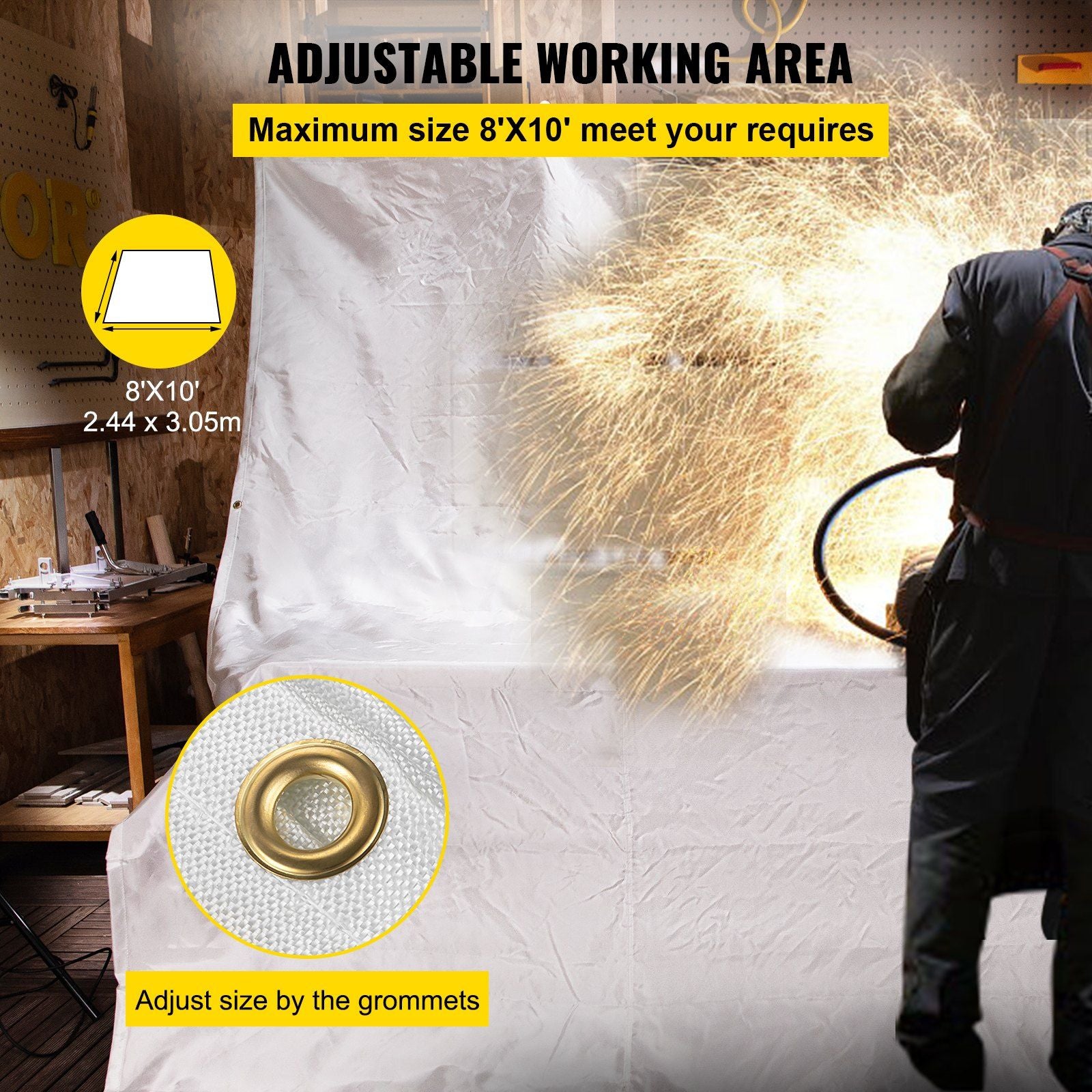 Heavy-Duty Fiberglass Fire Blankets - 2 Pack