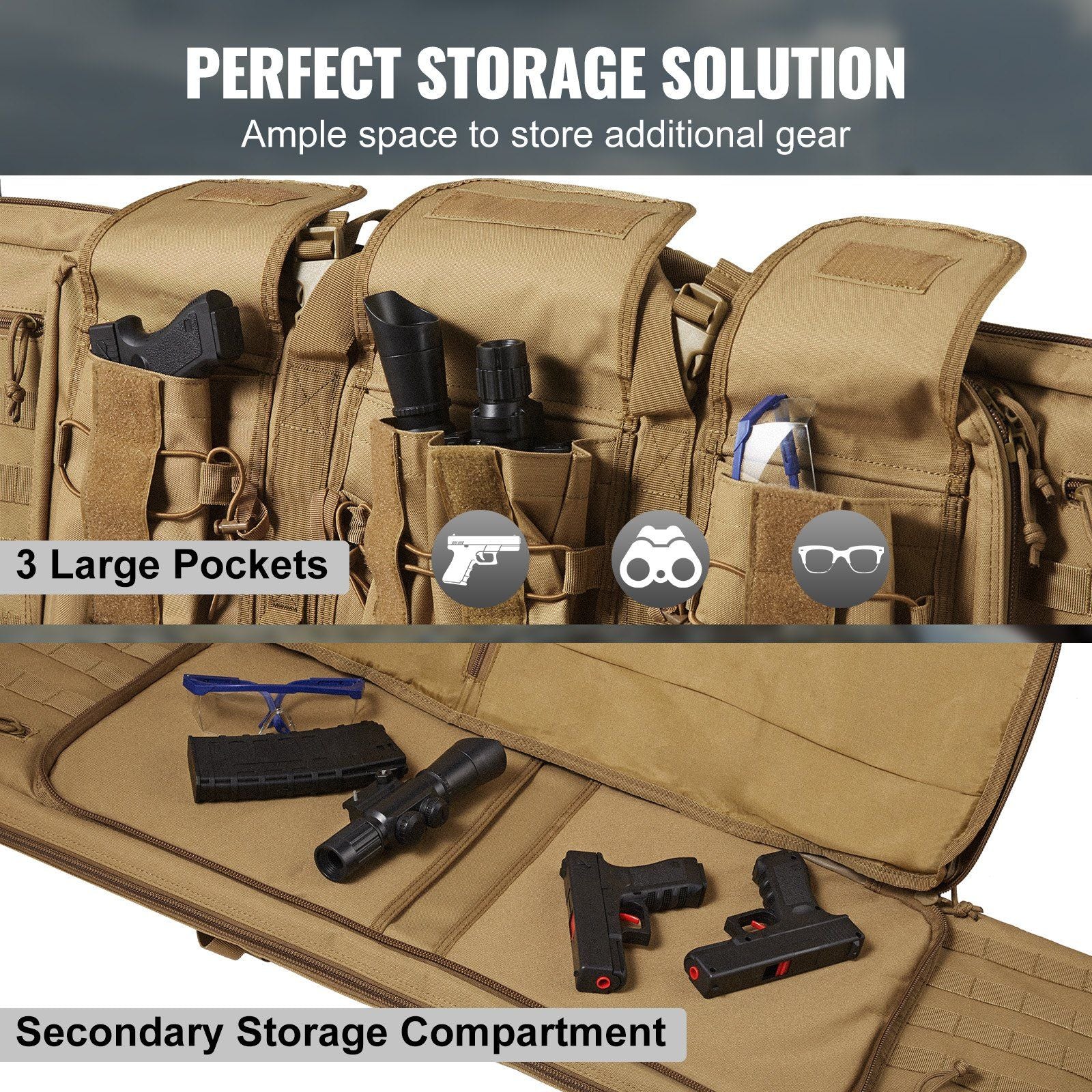 VEVOR Tactical Rifle Case with Molle System