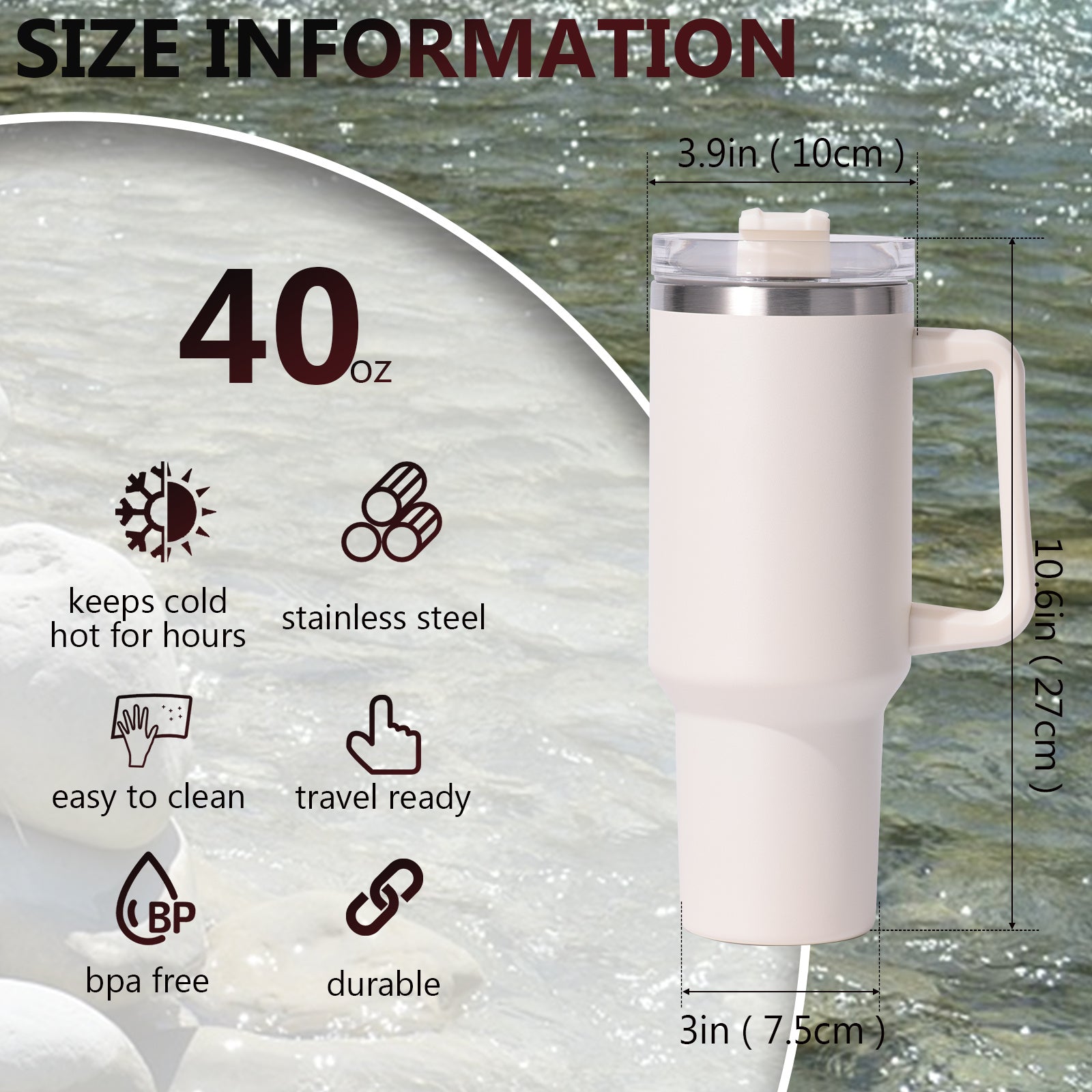 Giant 40oz Insulated Beverage Tumbler