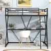 Industrial Twin Loft Bed with Integrated Study Desk