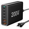 Ultra-Fast 200W Multi-Device Charger with 6 Ports for Instant Power