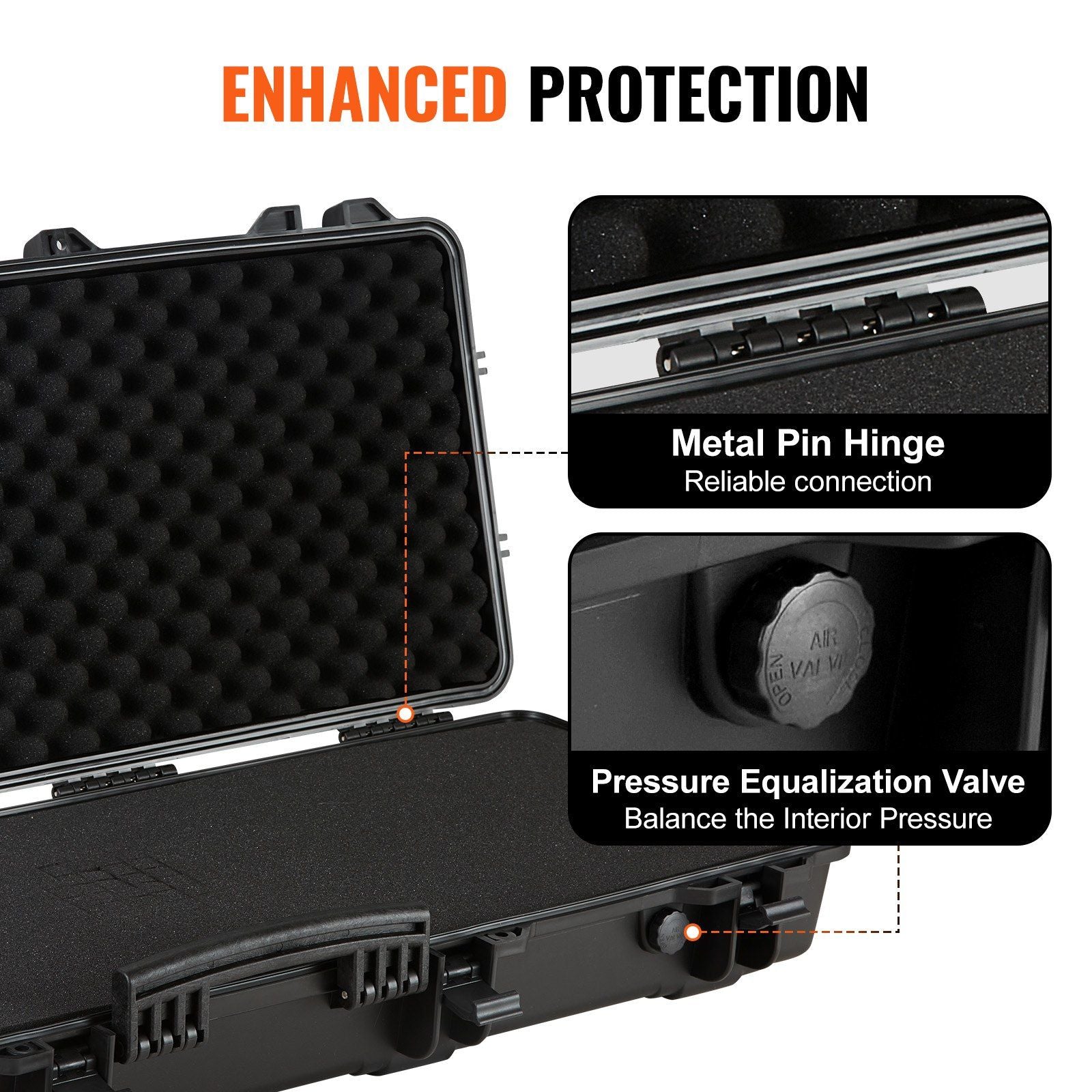 VEVOR Waterproof Tactical Rifle Hard Case with Customizable Foam Protection