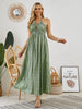 Serene Summer Boho Maxi Dress - Women's Sleeveless Flowing Beach Gown