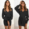 V Neck Long Sleeve Dress