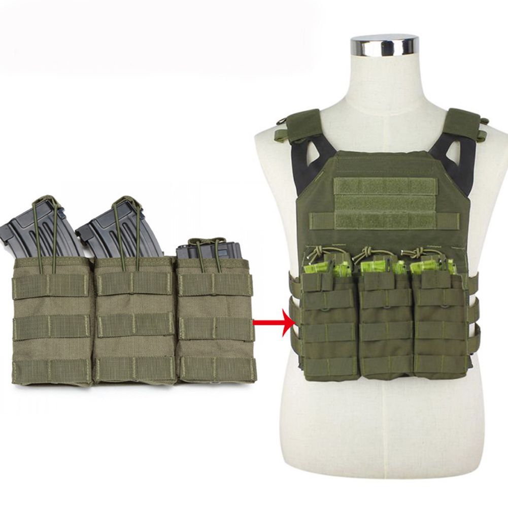 Triple Open Top MOLLE Magazine Pouch for Tactical Gear