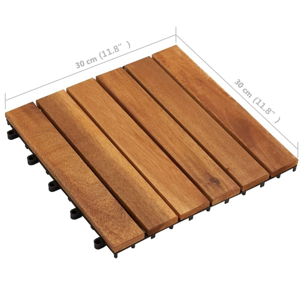 Acacia Hardwood Decking Tiles Set of 10