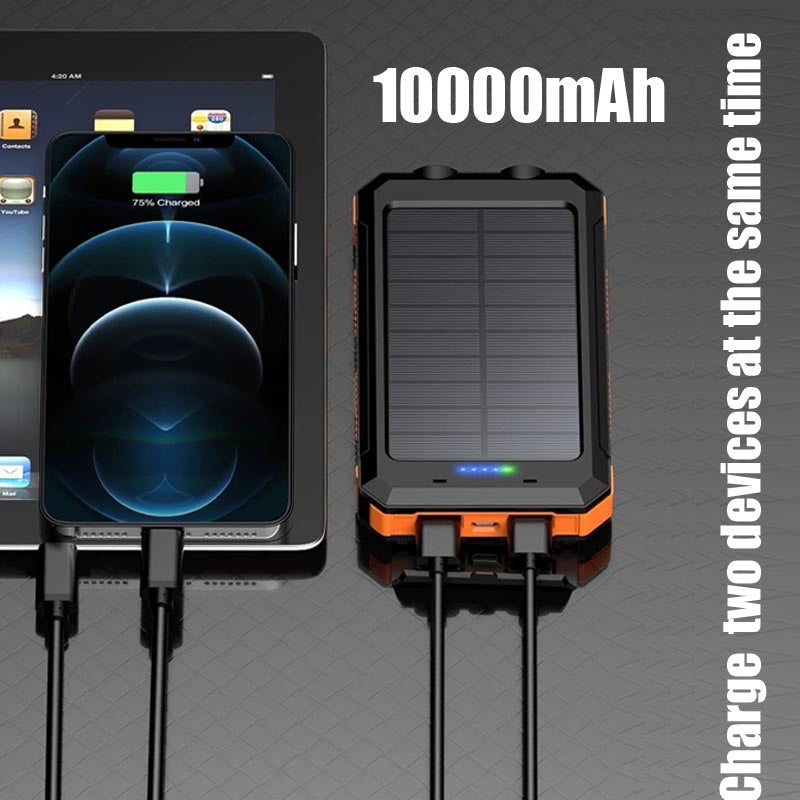 Ultimate 10000mAh Adventure Power Bank with Solar Charging