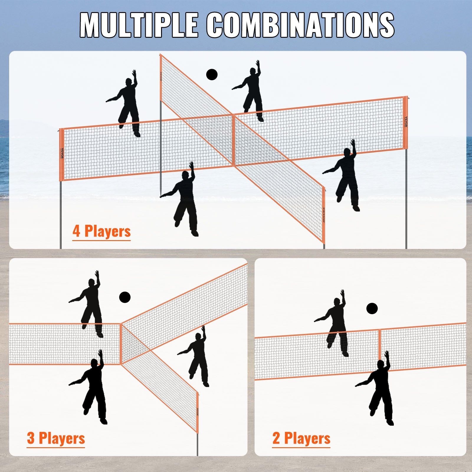 Adjustable Volleyball Net Set