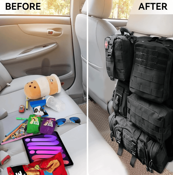 Universal Tactical Car Seat Back Molle Panel Organizer