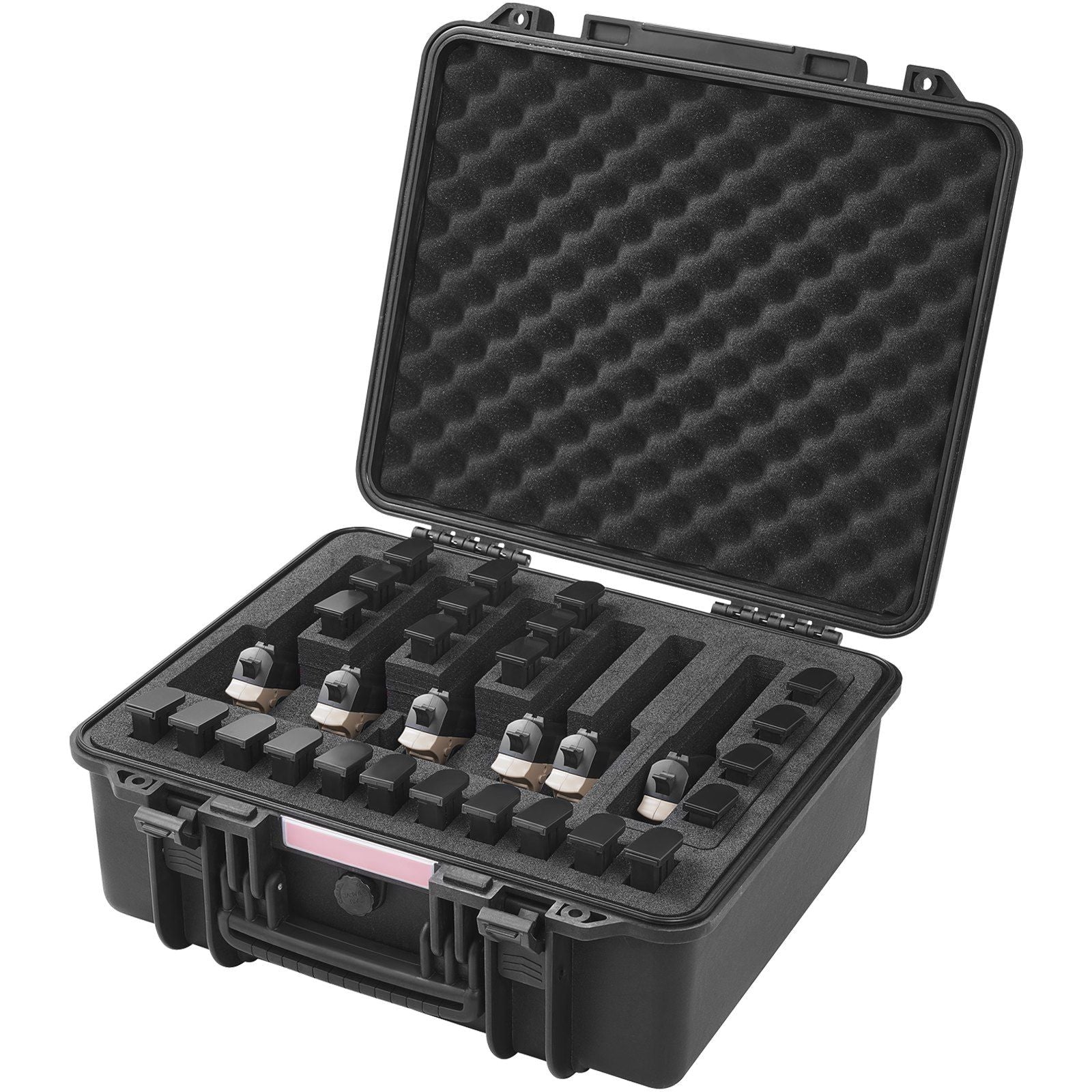 VEVOR Lockable Hard Case for 6 Handguns with Waterproof Foam Protection