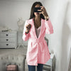 Elegant Long-Sleeve Belted Suit Jacket