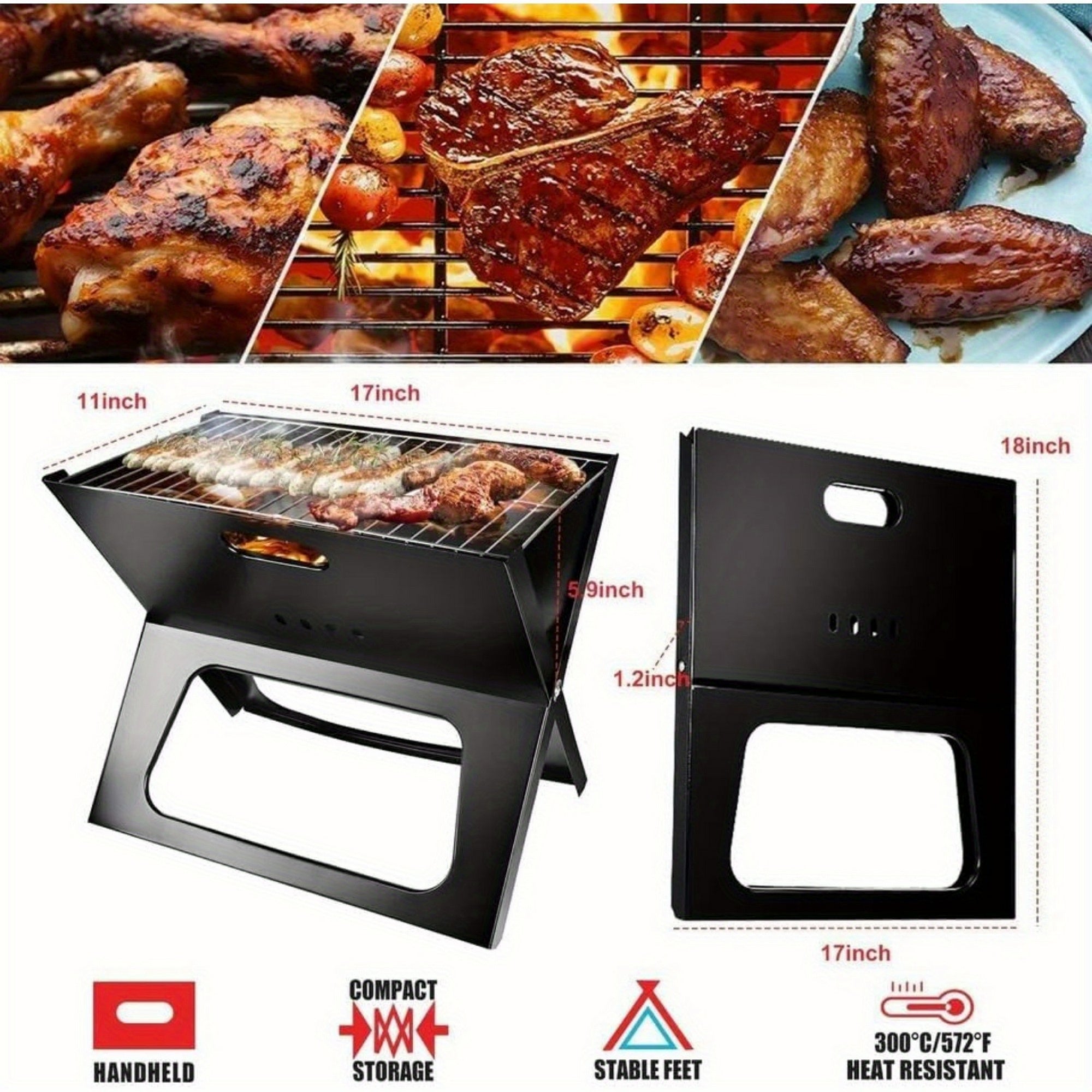 Versatile Travel-Friendly BBQ Grill for All Your Outdoor Cooking Needs