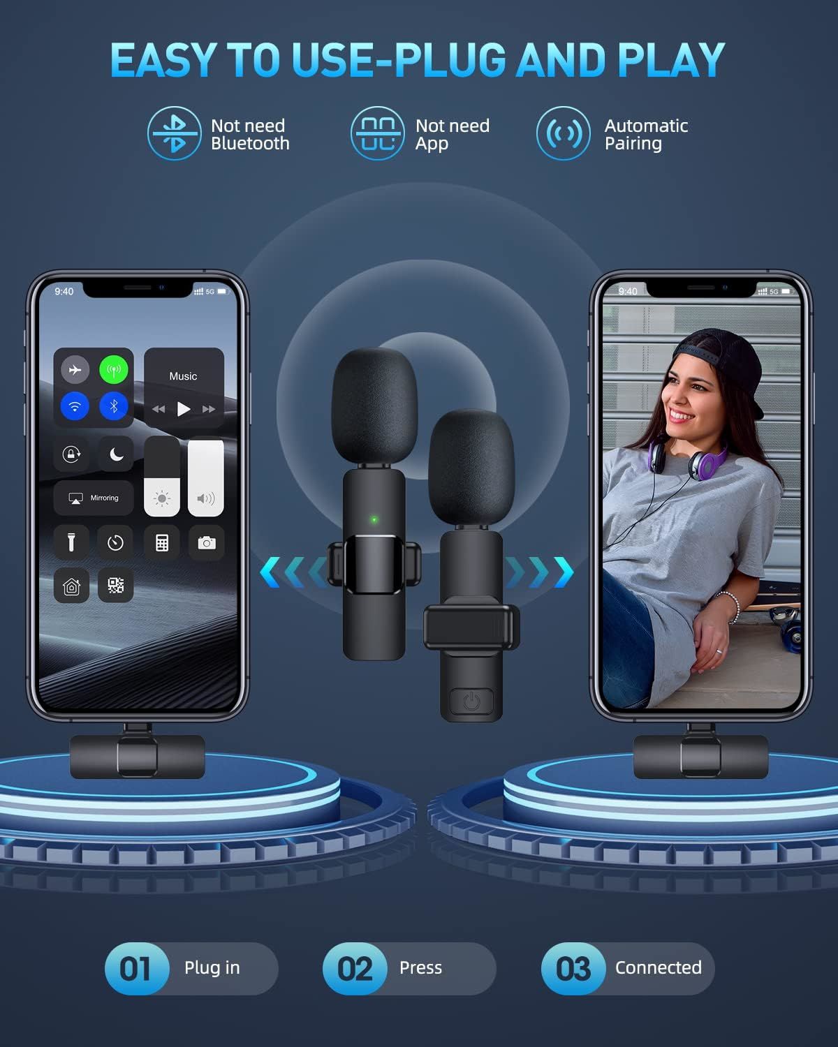 Wireless Lavalier Lapel Microphone