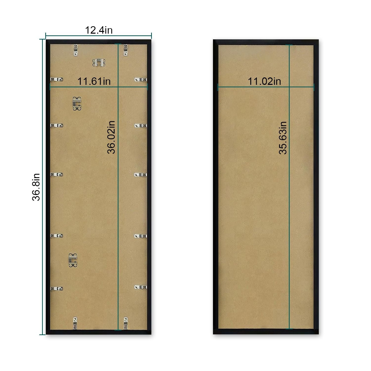 Dual Pack of Elegant 36.8x12.4 Inch Wall-Mount Picture Frames