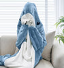 Snuggly Shark Fleece Hoodie Blanket - Fun Onesie for All Ages!