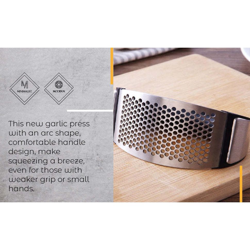 Ergonomic Stainless Steel Garlic Crusher