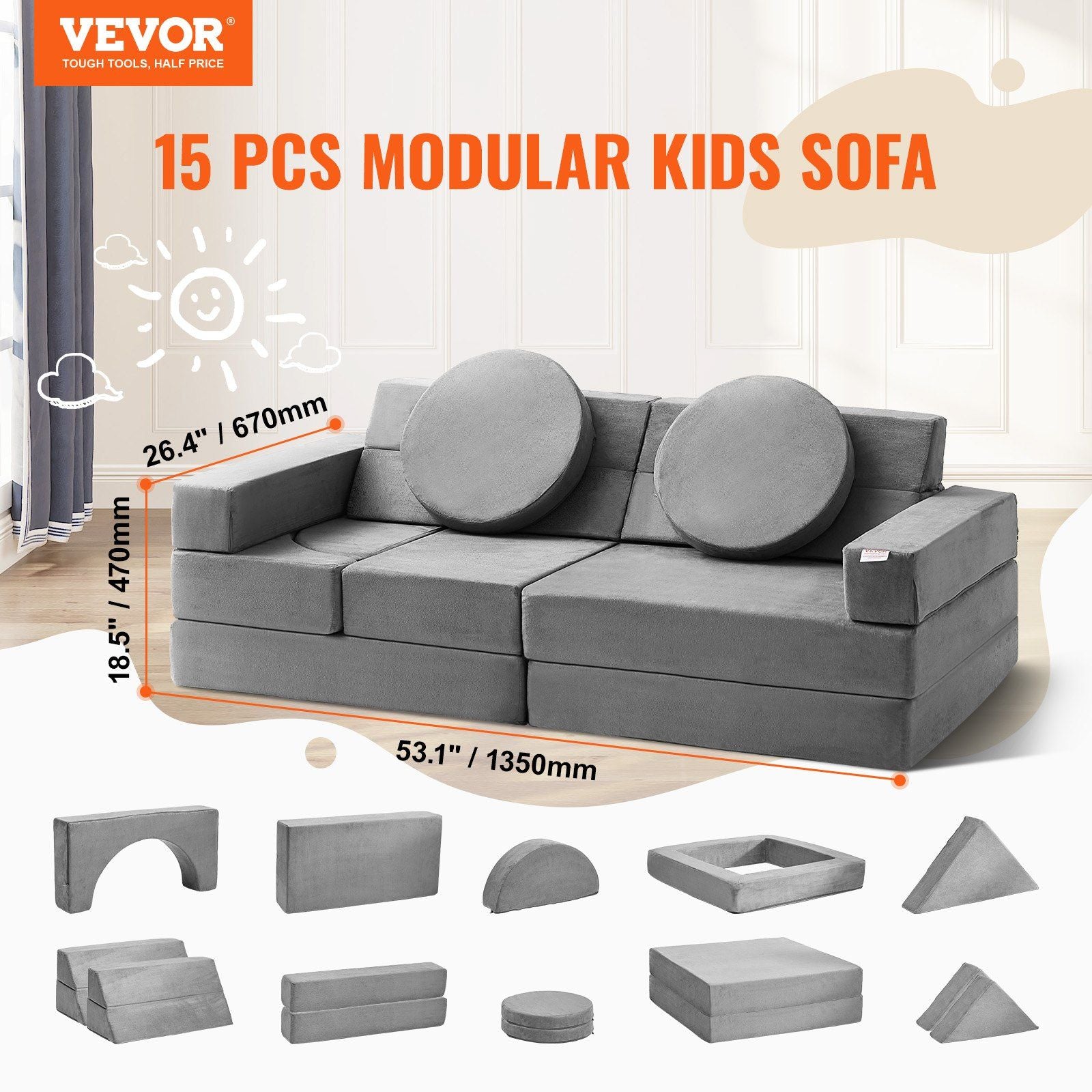 Creative Modular Kids Sofa Set