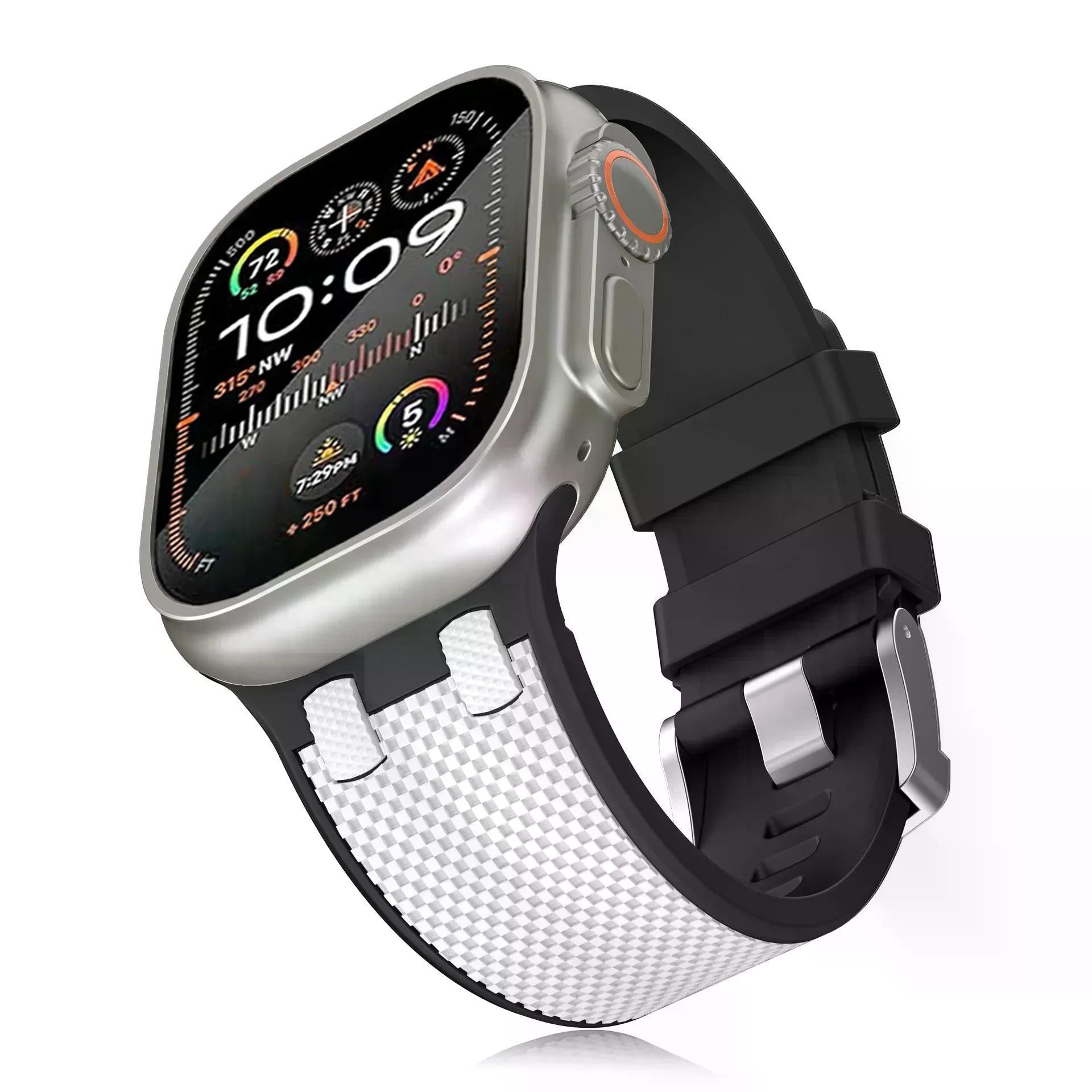 Silicone Carbon Fiber Watch Band