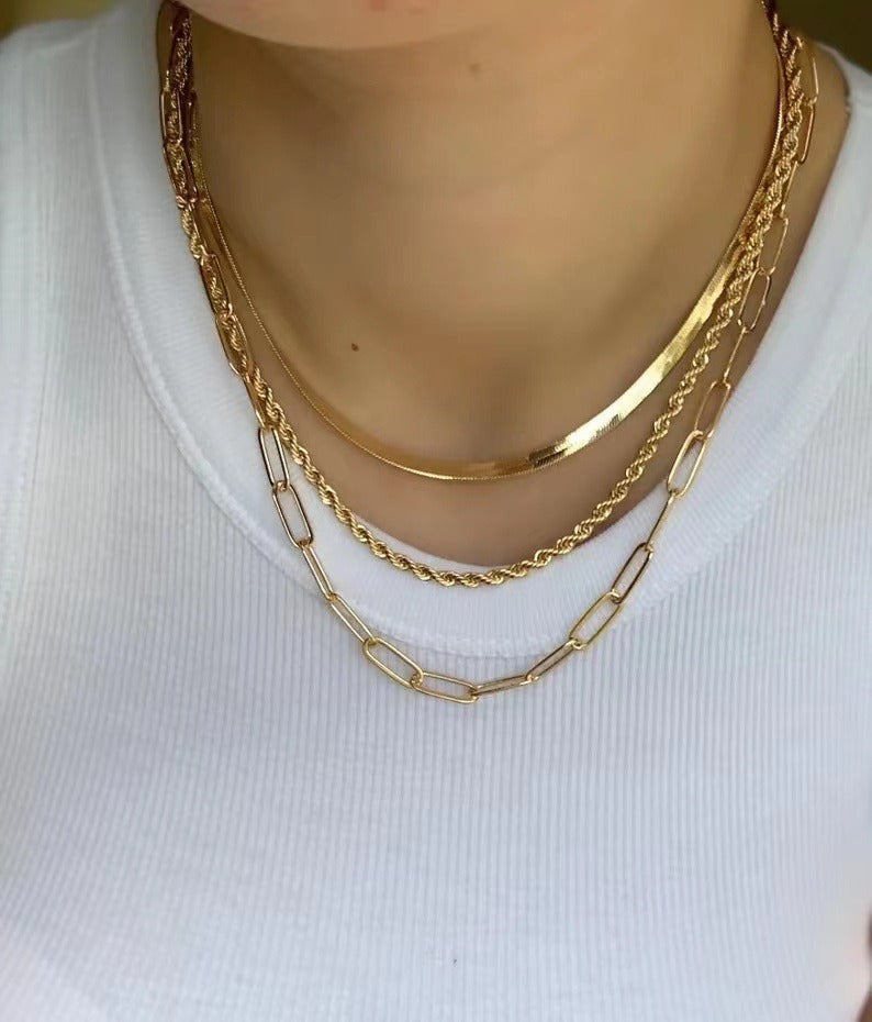 Luxe 14K Gold & Silver Plated Snake Chain Necklace