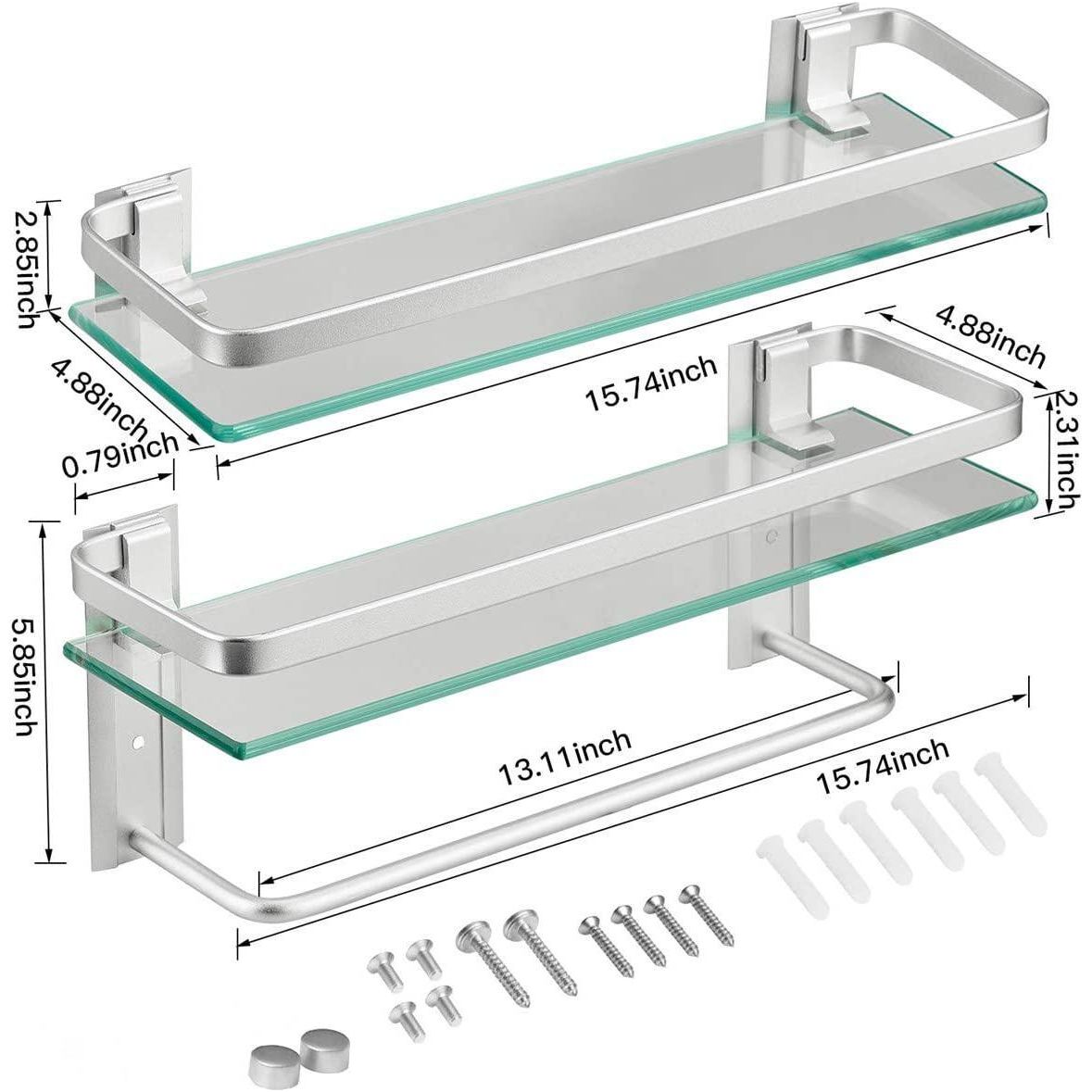 Premium Tempered Glass Floating Shelf