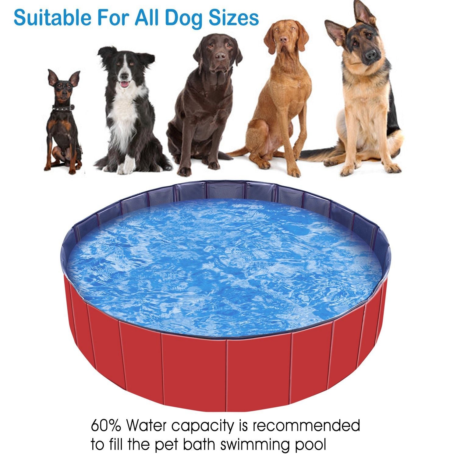 Portable Foldable PVC Pet Pool - Summer Fun Bathing Tub for Dogs and Kids