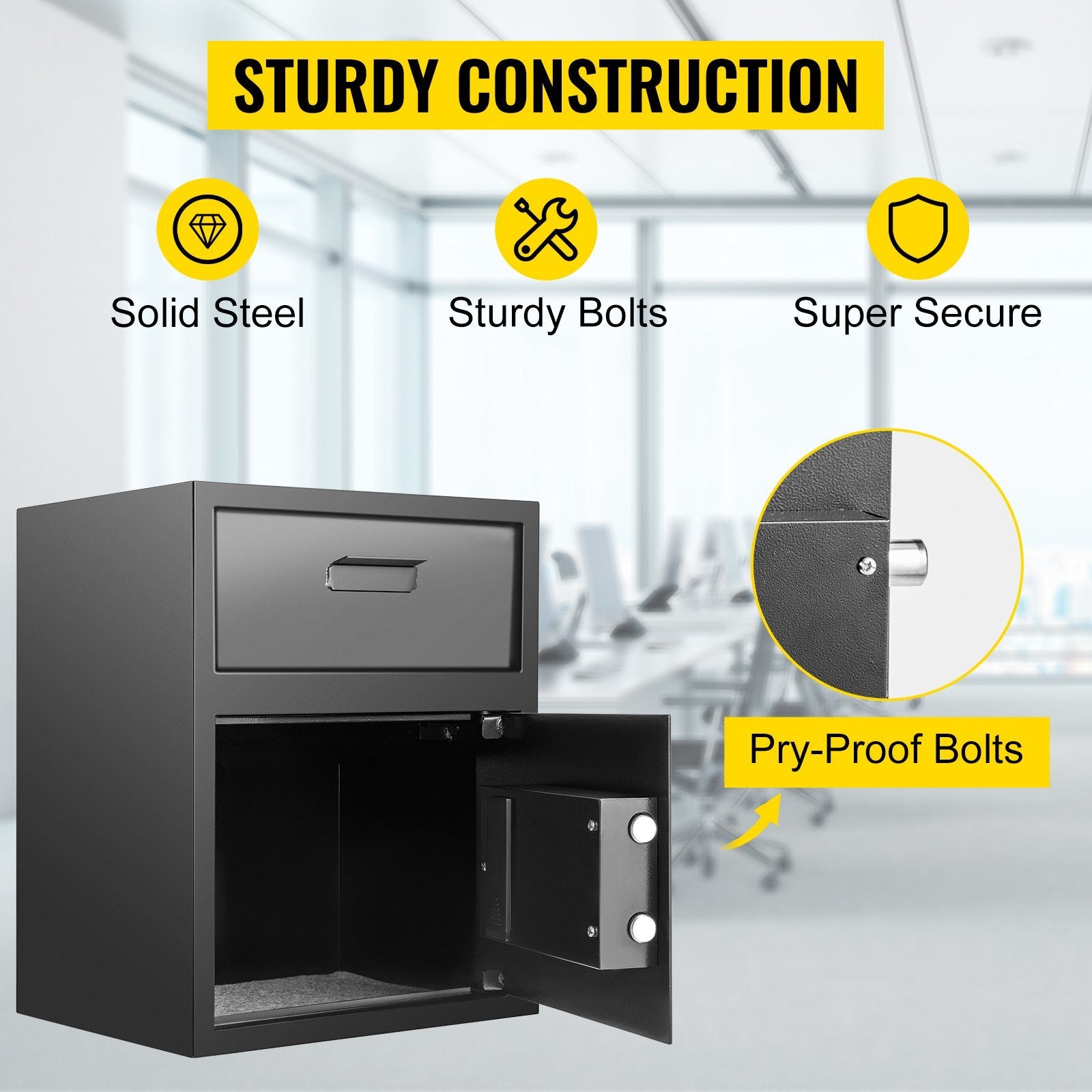 Secure Digital Depository Safe with Deposit Slot