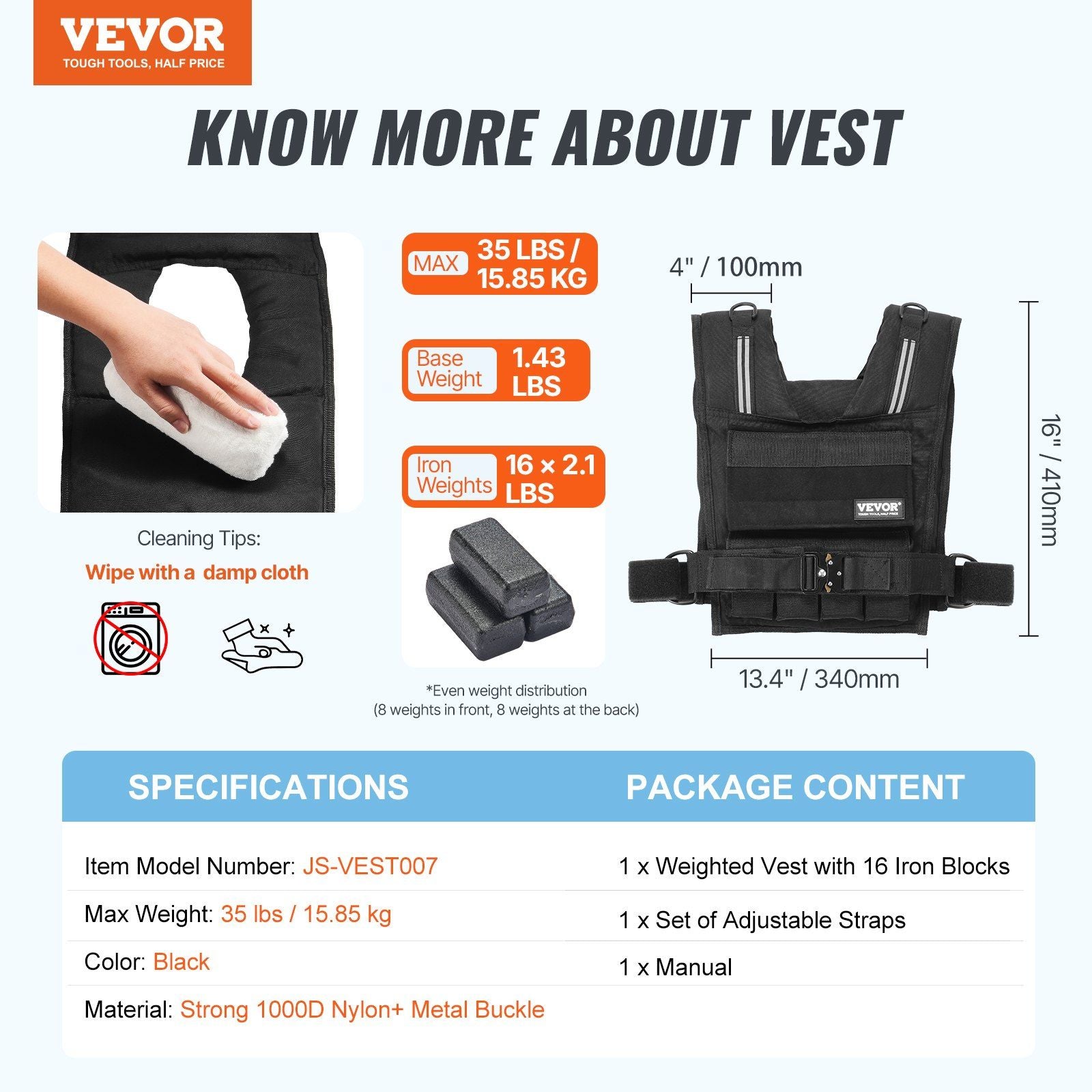 35lb Adjustable Weighted Vest