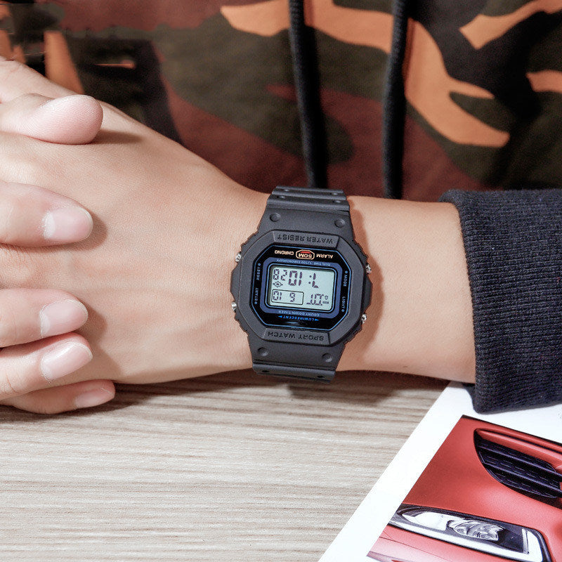Sleek Digital Timepiece with Water Resistance
