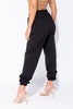 BLACK TIE WAIST OVERSIZED JOGGERS