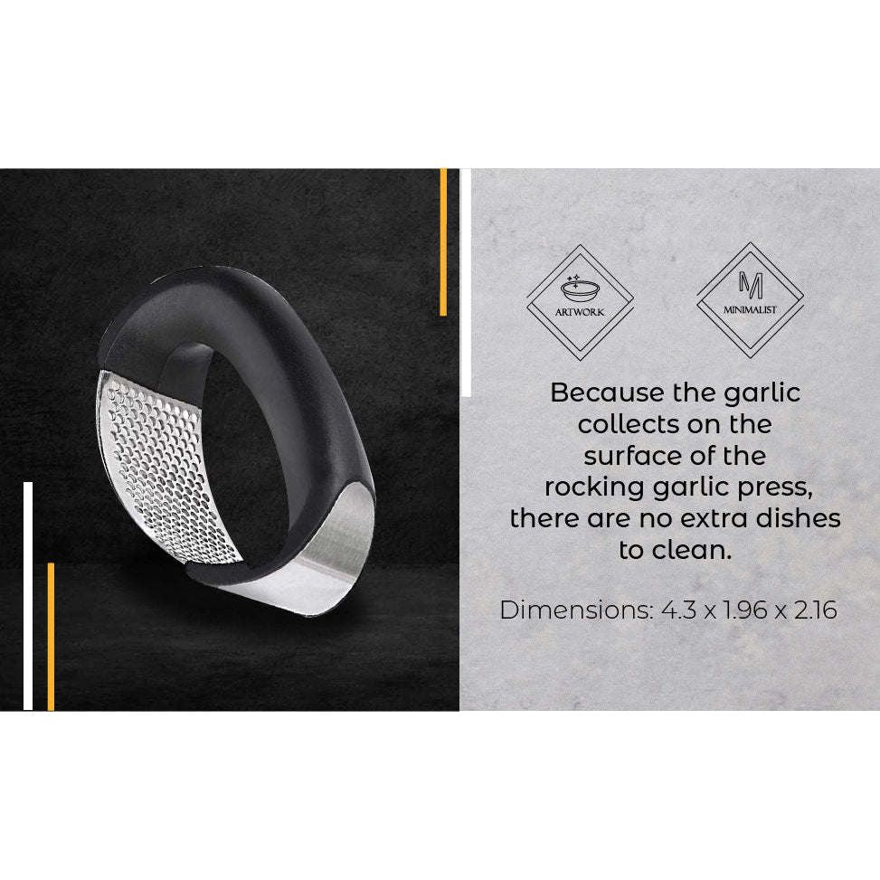Ergonomic Stainless Steel Garlic Crusher