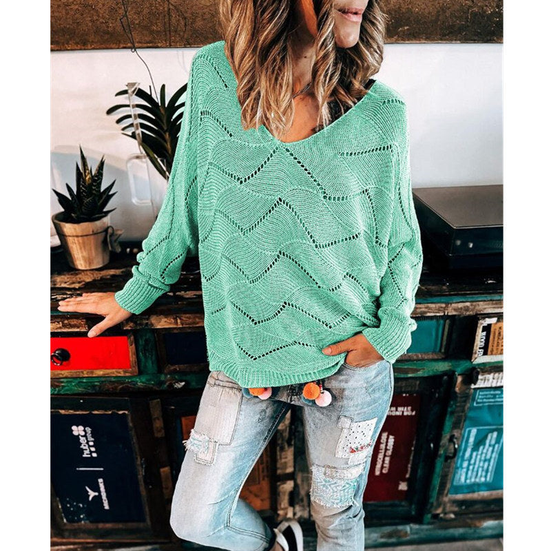 Chic V-neck Cutout Sweater