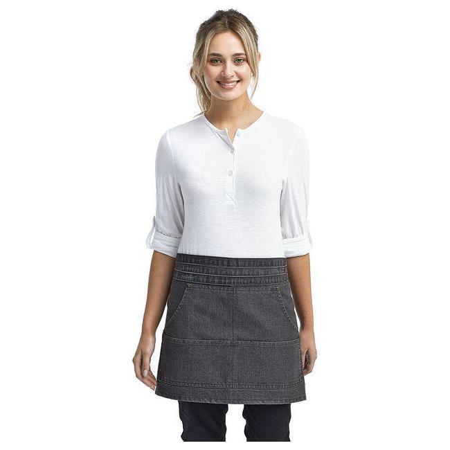 Unisex Jeans Stitch Denim Waist Apron - BLACK DENIM - OS