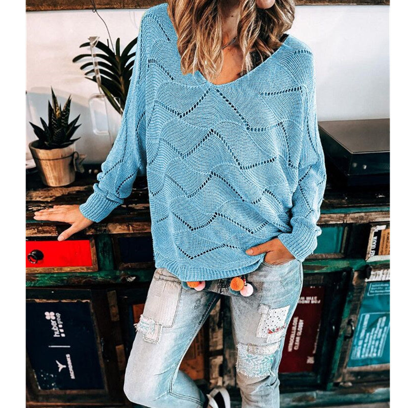 Chic V-neck Cutout Sweater