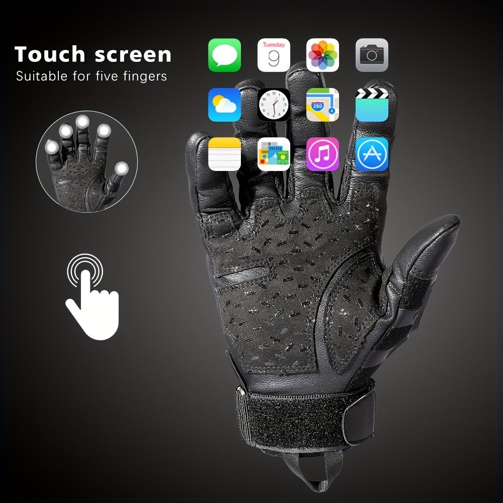 Men's Tactical Touch Screen Gloves - Full Finger Protection, Non-Slip Design for Shooting