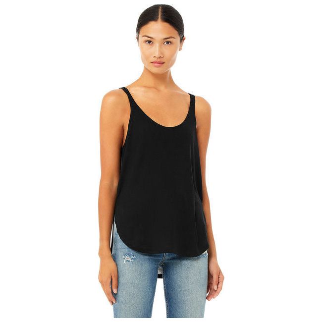 Chic Drapey Tank Top - Black