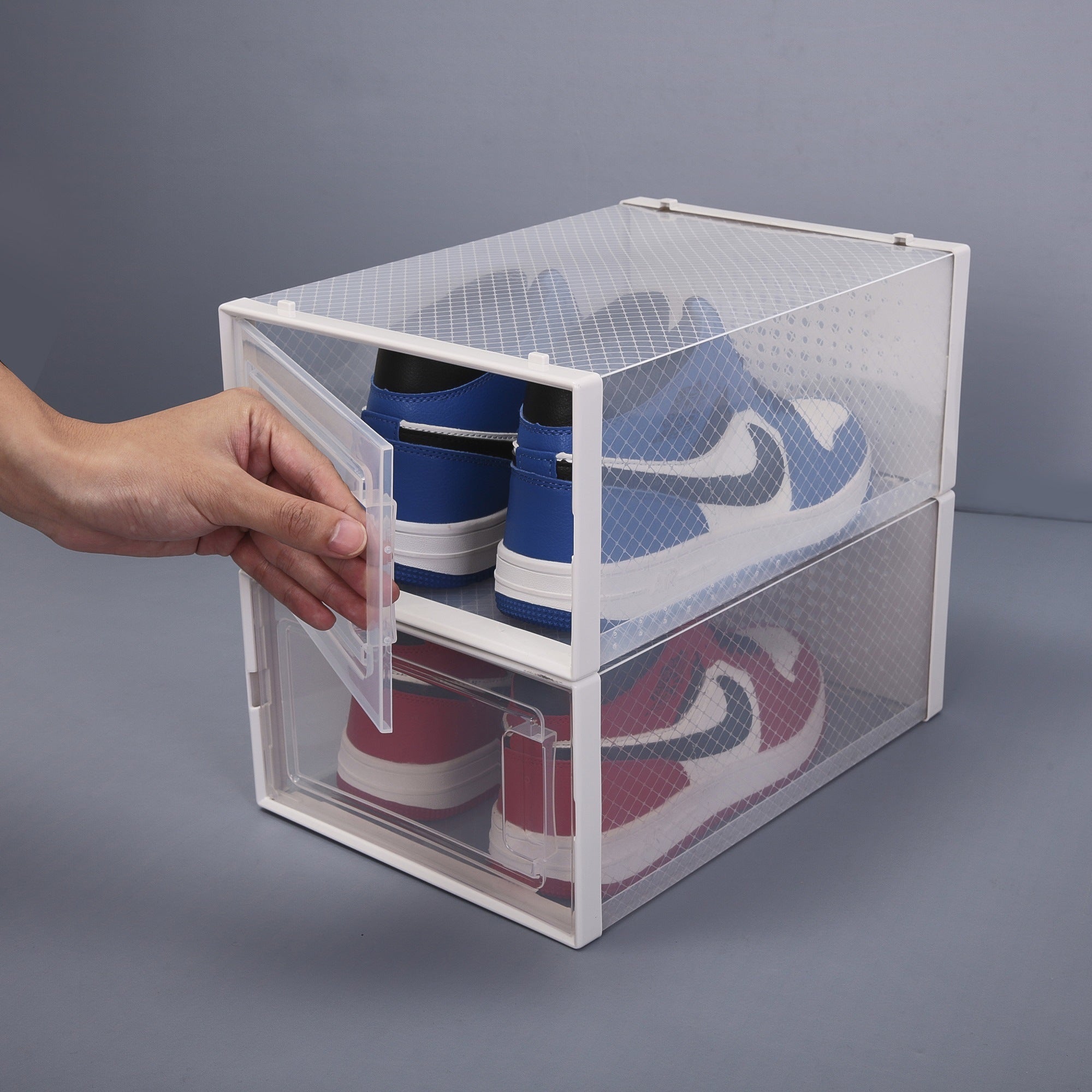 Sleek Stackable Transparent Shoe Organizer Boxes