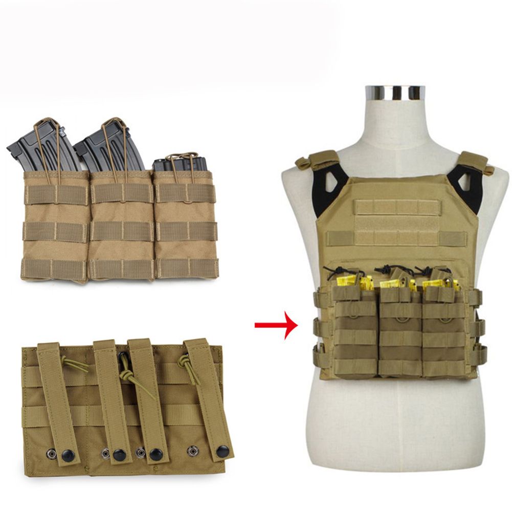 Triple Open Top MOLLE Magazine Pouch for Tactical Gear