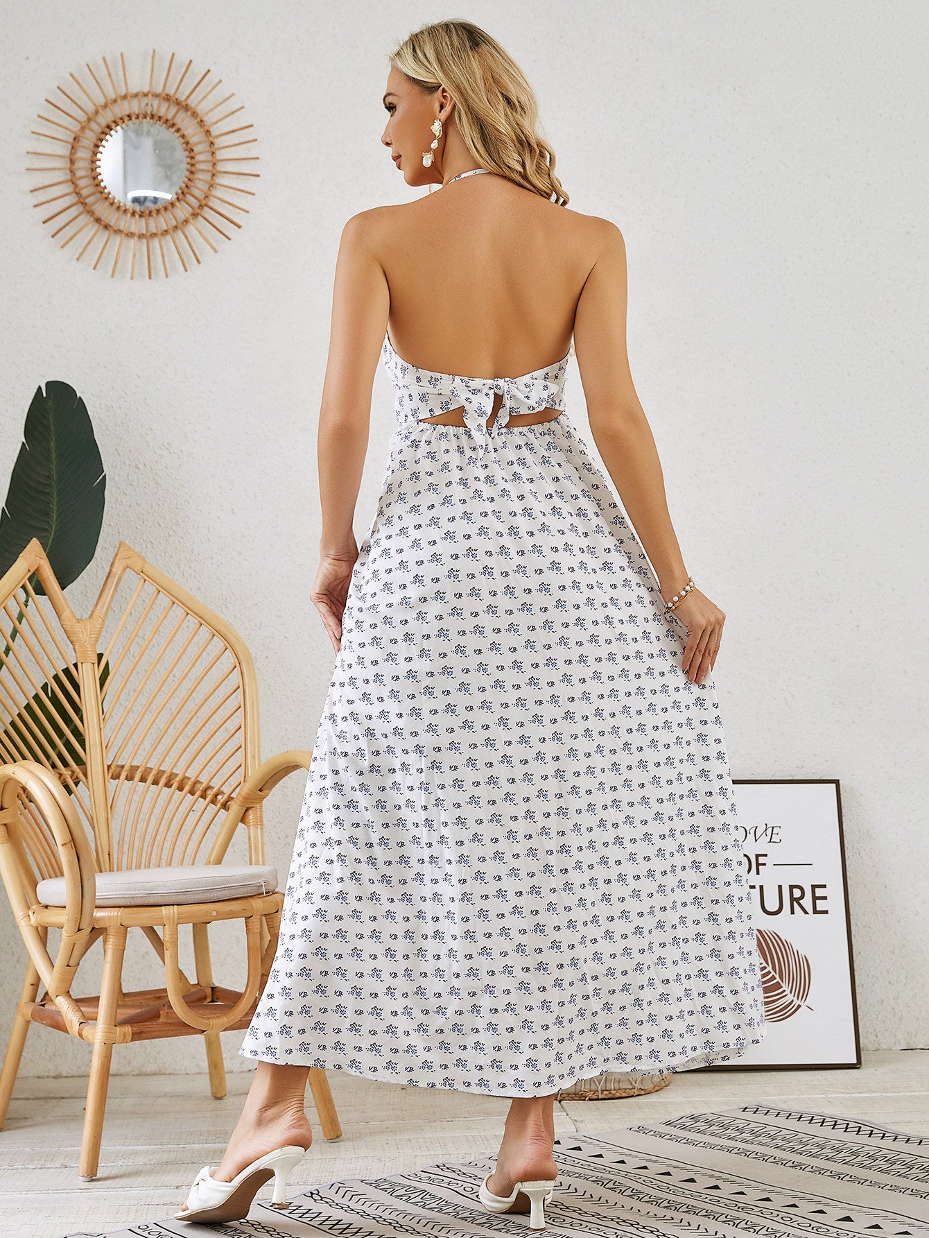 Boho Halter Maxi Dress for Summer