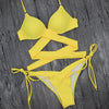 Stylish Cross Bandage Split Swimwear