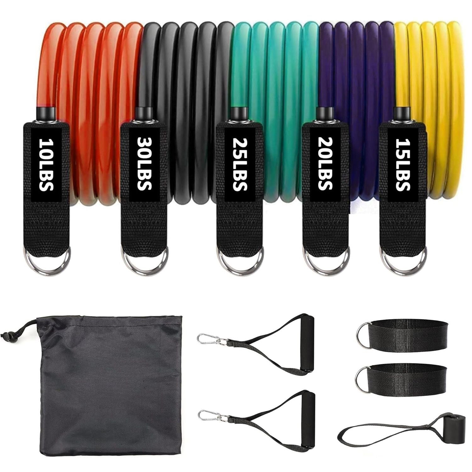 Ultimate 11-Piece Home Resistance Bands Fitness Set with Door Anchor & Handles