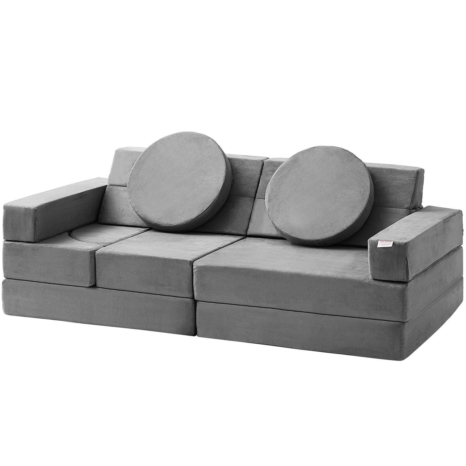 VEVOR Modular Kids Play Sofa - 15-Piece Nugget Couch with High-Density Foam for Creative Play