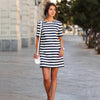 Chic Striped A-Line Dress with Pockets