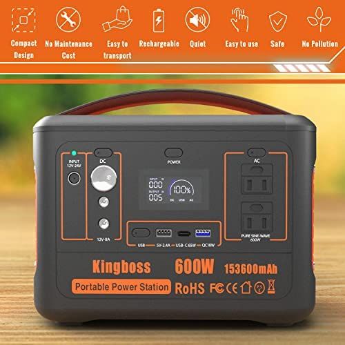 Powerful 600W Portable Solar Generator with Intelligent Protection - 568Wh Lithium Battery for Home, RV, and Outdoor Adventures