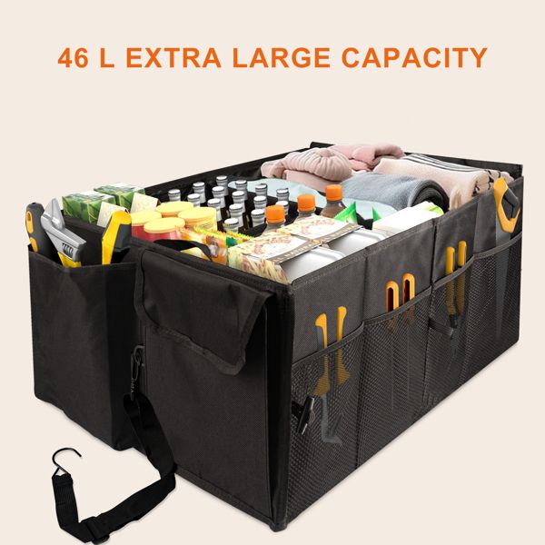 Ultimate 6-Pocket Car Trunk Organizer - Sturdy Storage Solution for a Clutter-Free Ride!