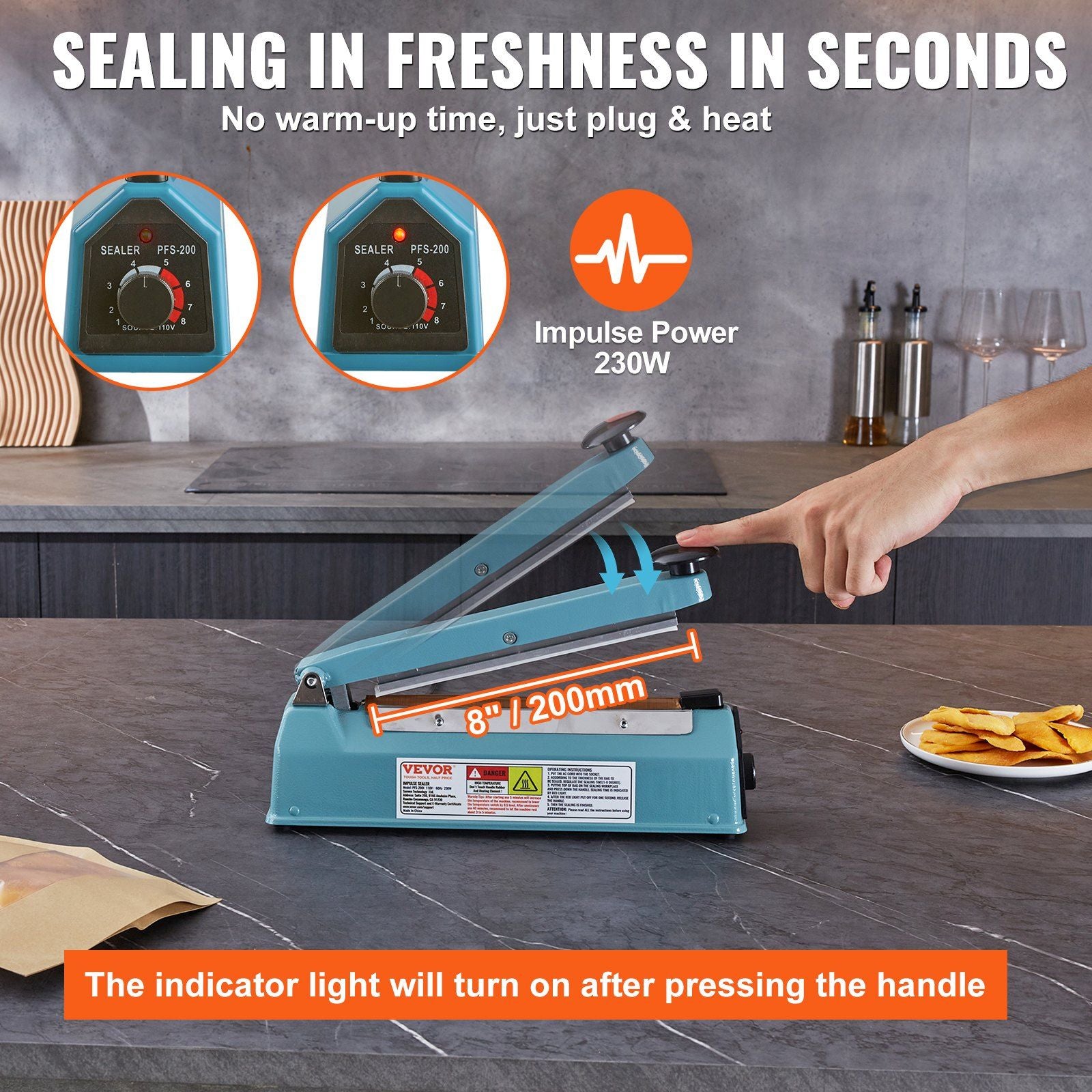 Adjustable 8-Inch Impulse Sealer