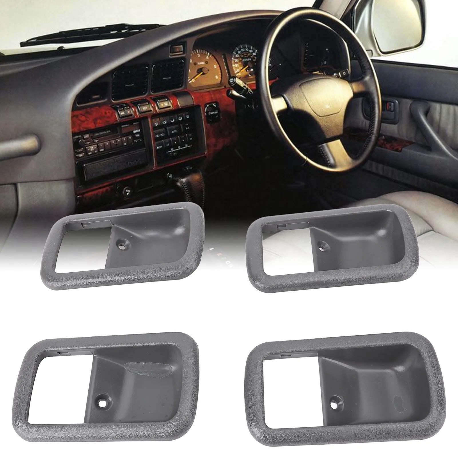 Luxury 4Pc Inner Door Handle Bezel Kit For Land Cruiser 80 Series