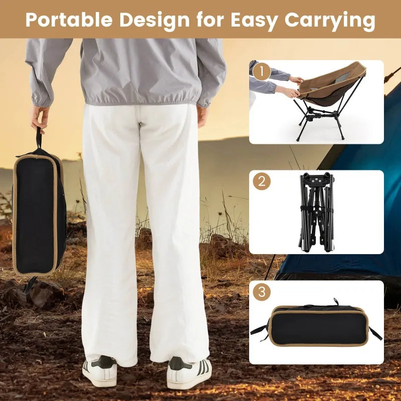Ultra Lightweight Portable Triangular Aluminum Outdoor Folding Campchair