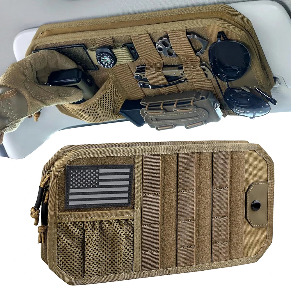 MolleCarSunVisorOrganizerPouchCaseUniversalCarAccessoriesModuleGearHolder