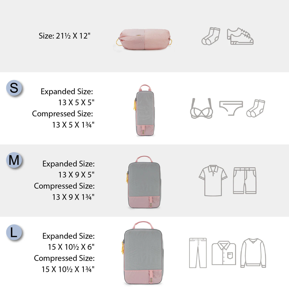 Bagsmart Compression Packing Cubes Travel Luggage Organizer